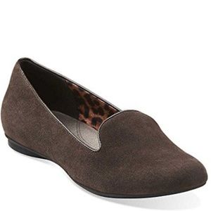 Clark’s Pewter Poem Gloss Suede Loafer